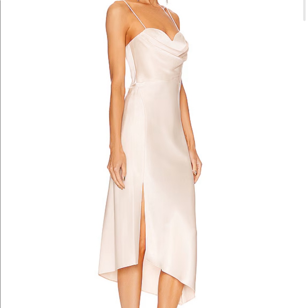 Alice + Olivia Kiyoko Midi Dress in Champagne NEW Size 8